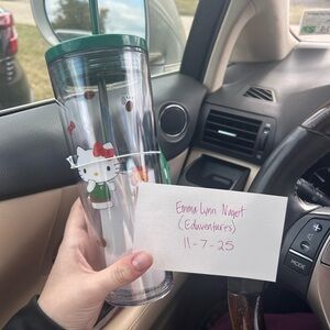 Hello Kitty Starbucks Clear Tumbler with Bear Design